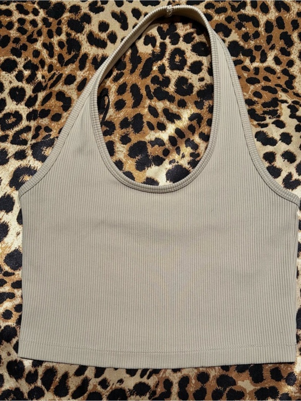 H&M Beige Ribbed Halter Tank
